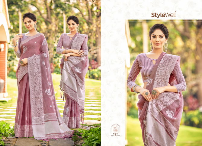 Lucknowi 4 By Stylewell 741-746 Designer Sarees Catalog